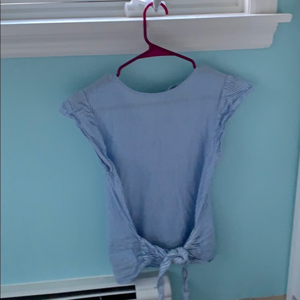 blue striped t-shirt